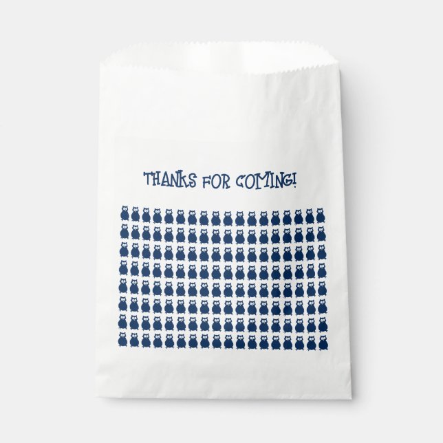 Bolsa De Papel Fiesta de Alumnos de Búho Azul (Anverso)