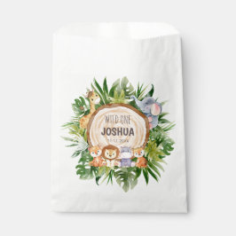 Bolsa De Papel Fiesta de Animales Safari Personalizados