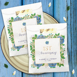 Bolsa De Papel Fiesta de Aniversario del Primer Aniversario de Bl