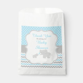 Bolsa De Papel Fiesta de Baby Shower azul elefante y gris