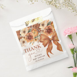 Bolsa De Papel Fiesta de Baby Shower Floral Otoño Rústico Boho