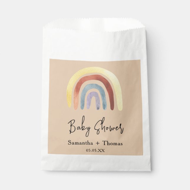 Bolsa De Papel Fiesta de bebé arcoíris boho (Anverso)