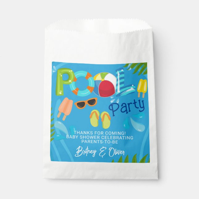 Bolsa De Papel Fiesta de billar Summer Boy Baby Shower (Anverso)
