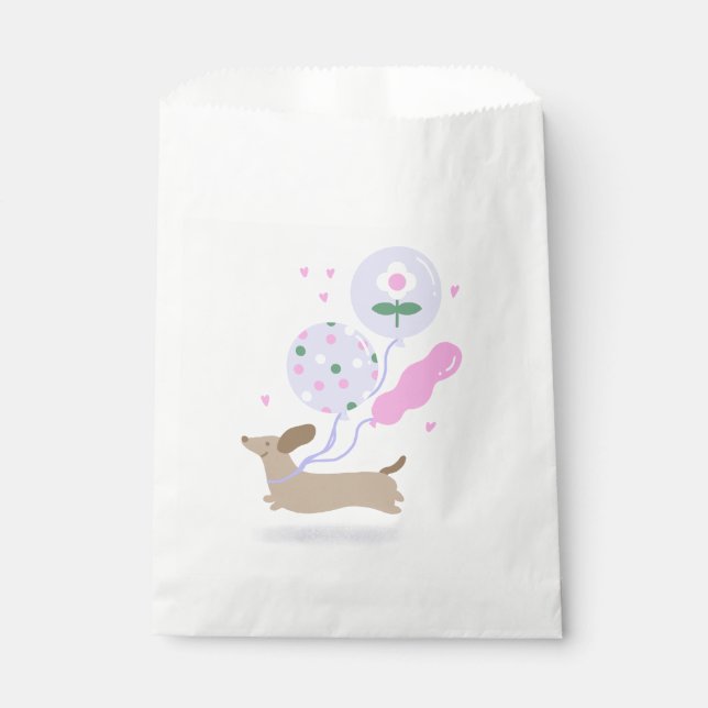 Bolsa De Papel Fiesta de Birthday Dachshund (Anverso)