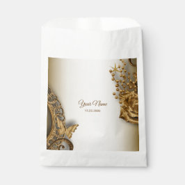 Bolsa De Papel Fiesta de Boda Mariposa Floral Dorada Vintage