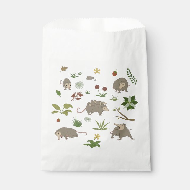 Bolsa De Papel Fiesta de Bosque Encantado con Zarigüeya Blanca Es (Anverso)