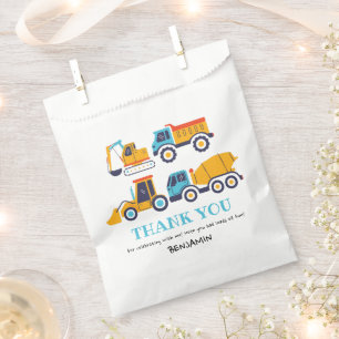 Bolsa De Papel Fiesta De Camión De Cumpleaños De Construcción Gra