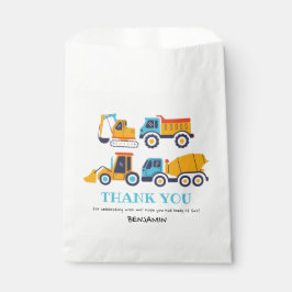 Bolsa De Papel Fiesta De Camión De Cumpleaños De Construcción Gra