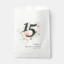 Bolsa De Papel Fiesta de cumpleaños 15 de la Quinceanera floral r