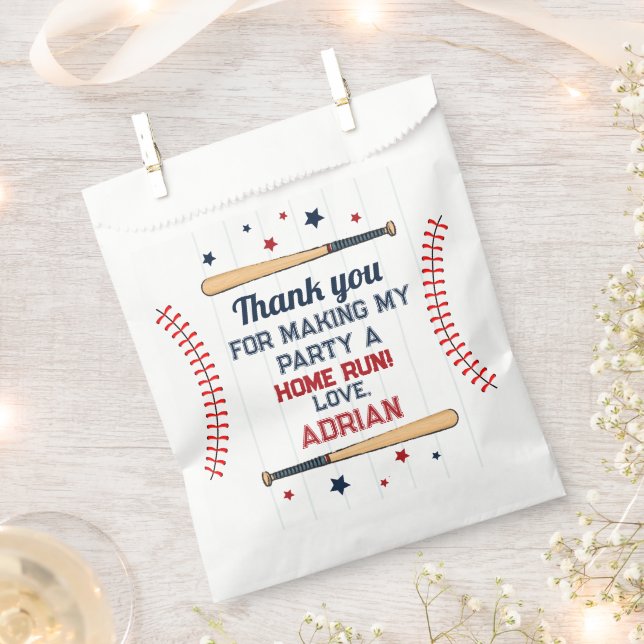 Bolsa De Papel Fiesta de cumpleaños 1 de béisbol  (Cortado)