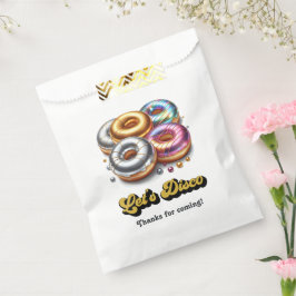 Bolsa De Papel Fiesta de Cumpleaños con Donuts Metálicos Disco