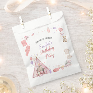 Bolsa De Papel Fiesta de Cumpleaños con Pijamas y Noche de Cine