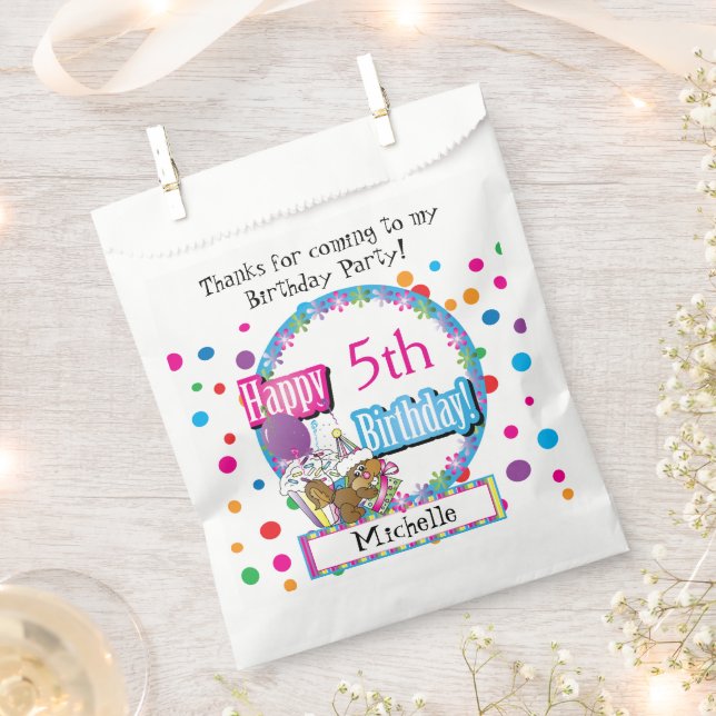 Bolsa De Papel Fiesta de cumpleaños con una ardilla Personalizado (Cortado)