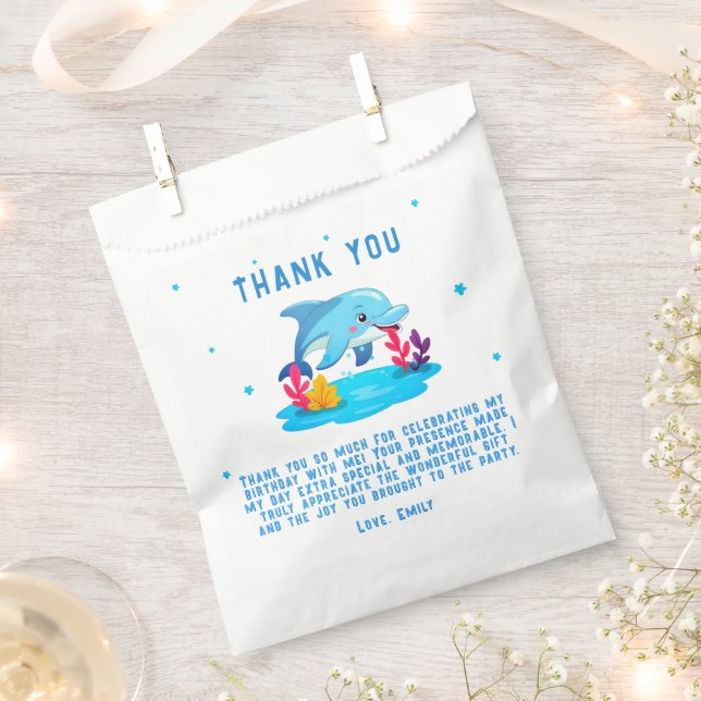 Bolsa De Papel Fiesta de Cumpleaños de Animales Marinos Delfín Ad (Cortado)