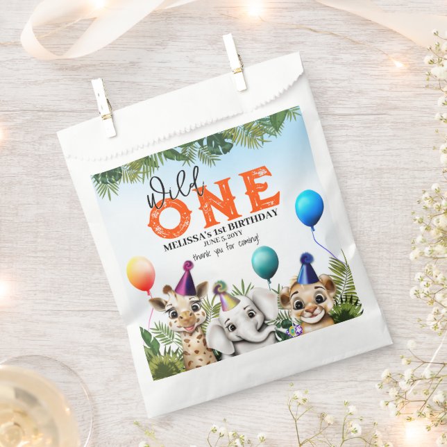 Bolsa De Papel Fiesta de cumpleaños de animales salvajes de Safar (Cortado)