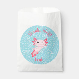 Bolsa De Papel Fiesta de cumpleaños de Axolotl, bebé rosado peque