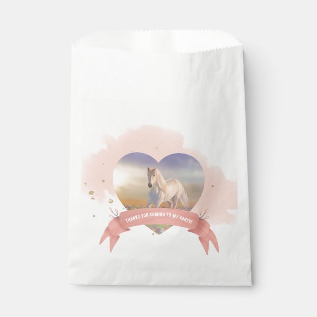 Bolsa De Papel Fiesta de cumpleaños de caballo personalizada (Anverso)