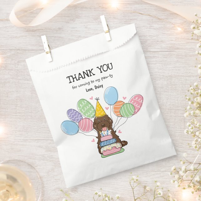 Bolsa De Papel Fiesta de cumpleaños de Chocolate Tuxedo Cockapoo  (Cortado)