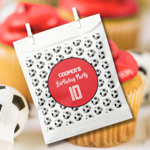 Bolsa De Papel Fiesta de Cumpleaños de Fútbol Niño Rojo