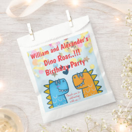 Bolsa De Papel Fiesta de cumpleaños de gemelos Dino Roar