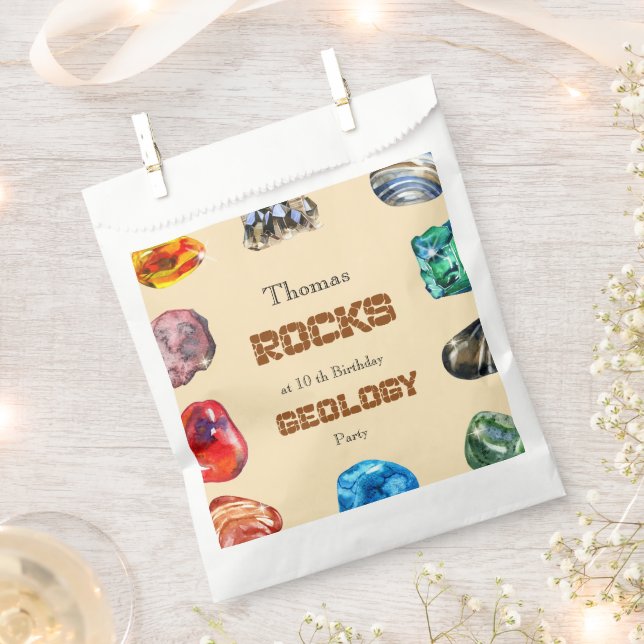 Bolsa De Papel Fiesta de cumpleaños de geología roca gemela (Cortado)
