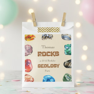 Bolsa De Papel Fiesta de cumpleaños de geología roca gemela