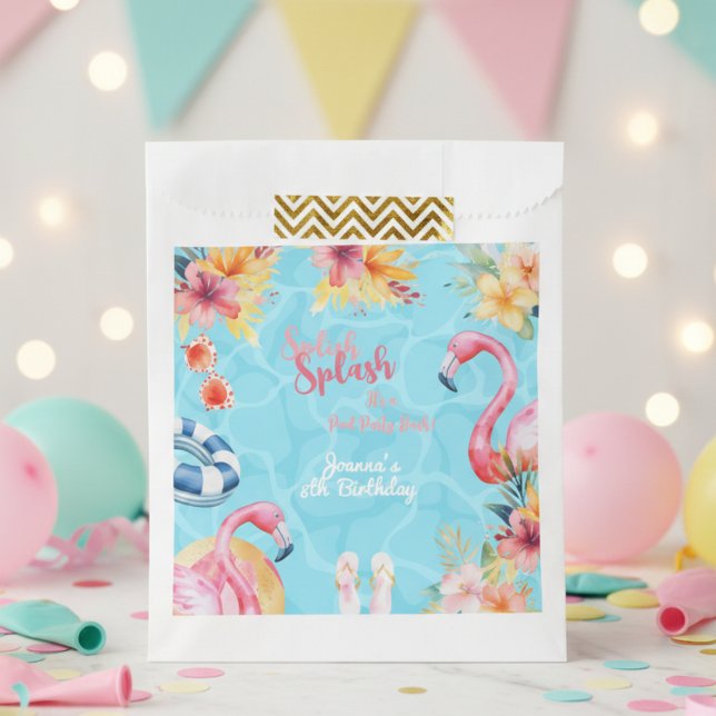 Bolsa De Papel Fiesta de cumpleaños de la piscina de verano con s (Subido por el creador)