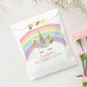 Bolsa De Papel Fiesta de cumpleaños de las arboladas de unicornio