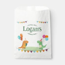 Bolsa De Papel Fiesta de cumpleaños de los dinosaurios Personaliz