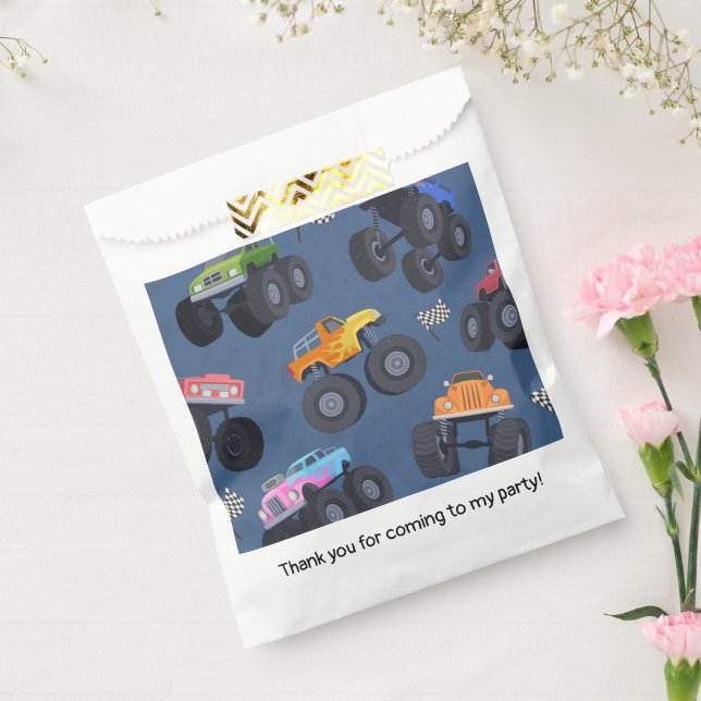 Bolsa De Papel Fiesta de cumpleaños de Monster Trucks (Sellado)