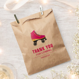 Bolsa De Papel Fiesta de cumpleaños de patinaje sobre ruedas rosa