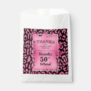 Bolsa De Papel Fiesta de cumpleaños de Pink Leopard