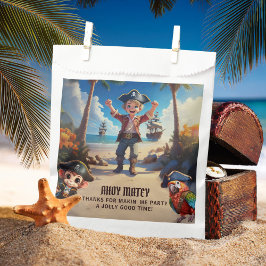 Bolsa De Papel Fiesta de cumpleaños de Pirata Boy Island Tropical