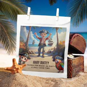 Bolsa De Papel Fiesta de cumpleaños de Pirata Boy Island Tropical