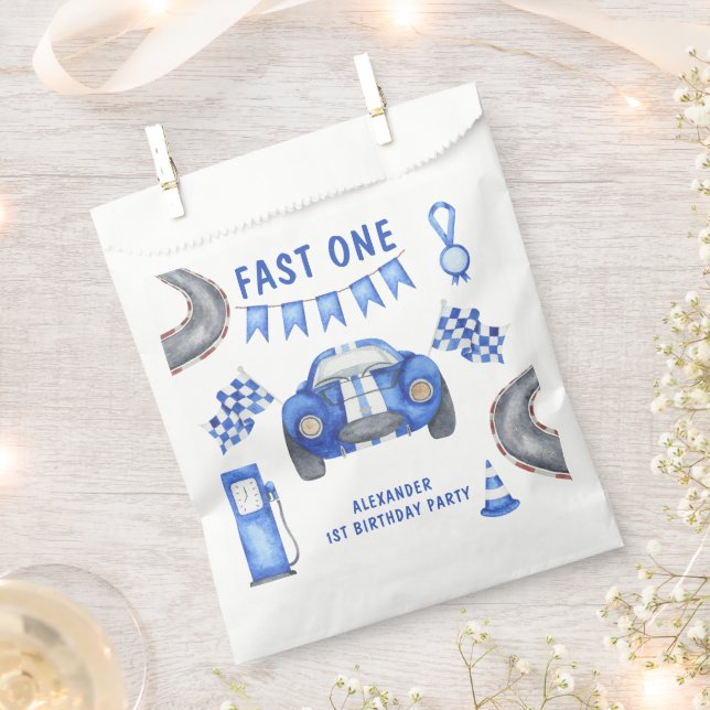Bolsa De Papel Fiesta de cumpleaños de Race Car (Cortado)