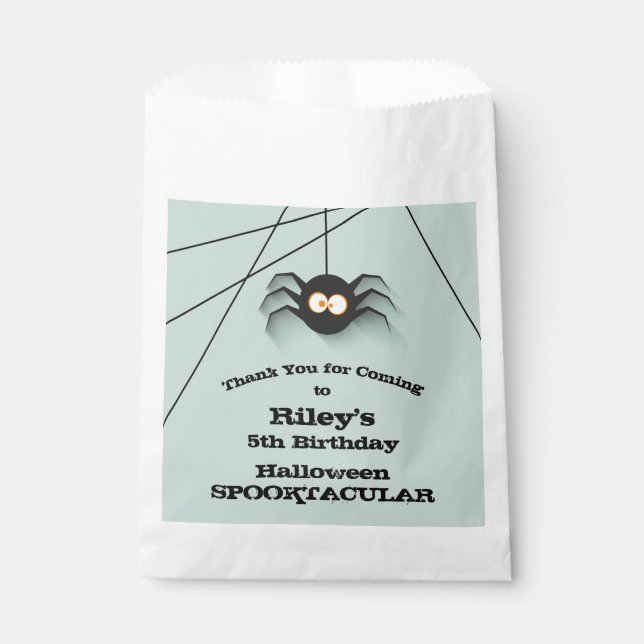 Bolsa De Papel Fiesta de cumpleaños de Spider Halloween (Anverso)