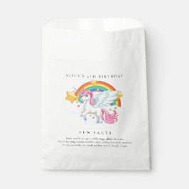Bolsa De Papel Fiesta de Cumpleaños del Arcoíris del Unicornio Ro