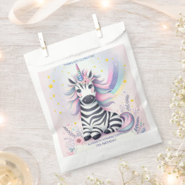 Bolsa De Papel Fiesta de cumpleaños del arcoiris Zebra Unicornio
