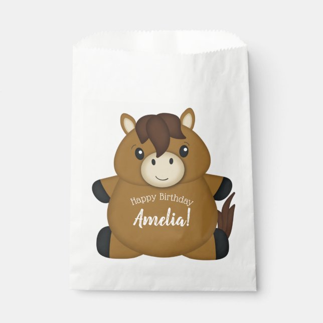 Bolsa De Papel Fiesta de cumpleaños del caballo (Anverso)