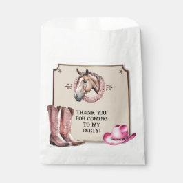 Bolsa De Papel Fiesta de cumpleaños del caballo rosado rustico