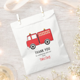 Bolsa De Papel Fiesta de cumpleaños del Camión Rojo Gracias