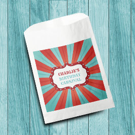 Bolsa De Papel Fiesta de cumpleaños del Carnaval del Circo Retro