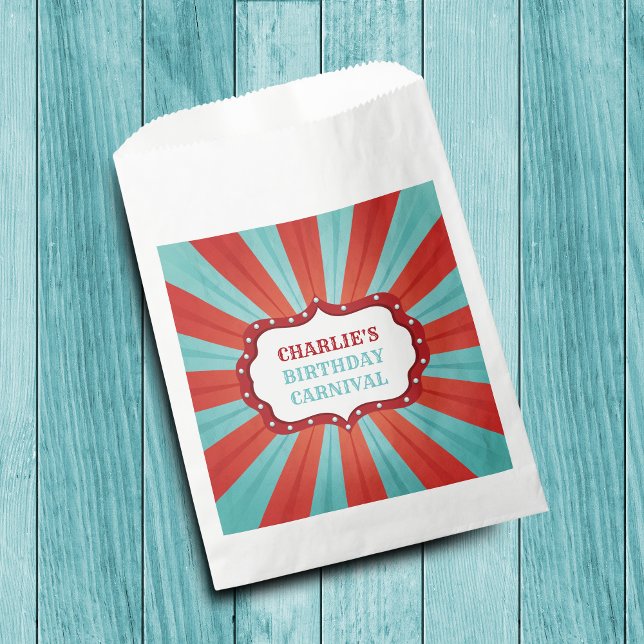 Bolsa De Papel Fiesta de cumpleaños del Carnaval del Circo Retro (Subido por el creador)