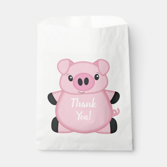 Bolsa De Papel Fiesta de cumpleaños del cerdo (Anverso)
