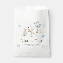 Bolsa De Papel Fiesta de cumpleaños del lobo ártico de invierno a