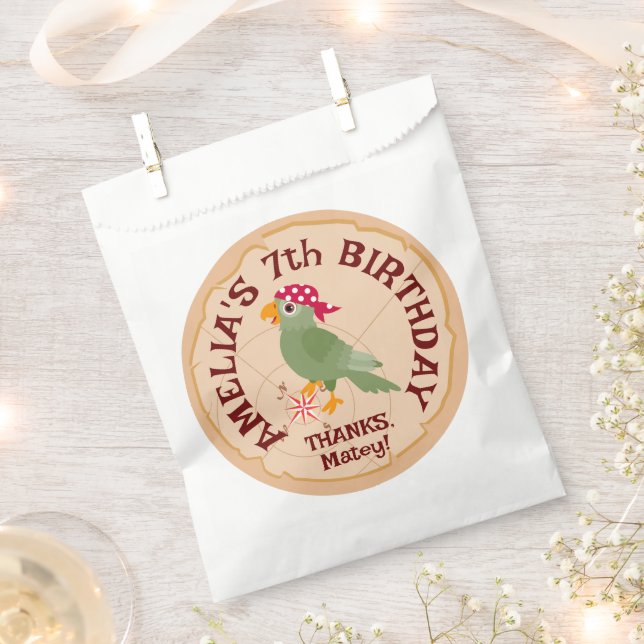 Bolsa De Papel Fiesta de cumpleaños del mapa del tesoro del Chica (Cortado)