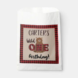 Bolsa De Papel Fiesta de cumpleaños del OSO de una sola franela s