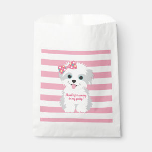 Bolsa De Papel Fiesta de cumpleaños del perrito del chica
