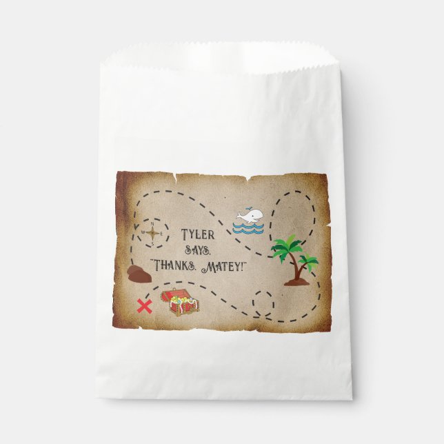 Bolsa De Papel Fiesta de cumpleaños del pirata (Anverso)