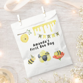 Bolsa De Papel Fiesta de cumpleaños del primer día de la abeja co